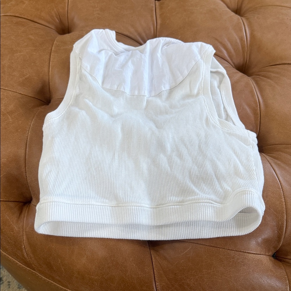 Loewe White Ribbed Logo Crop Tank - Picture 4 of 4
